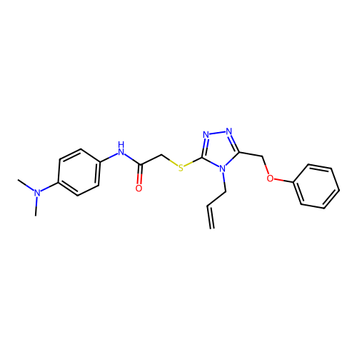 N-[4-(dimethylamino)phenyl]-2-{[5-(phenoxymethyl)-4-(prop-2-en-1-yl)-4H-1,2,4-triazol-3-yl]sulfanyl}acetamide structure