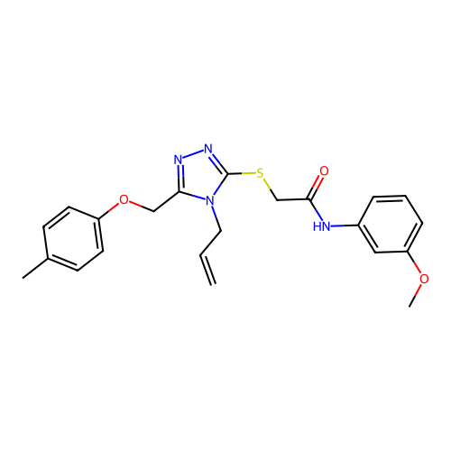 2-((4-allyl-5-((p-tolyloxy)methyl)-4H-1,2,4-triazol-3-yl)thio)-N-(3-methoxyphenyl)acetamide structure