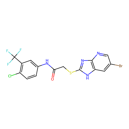 C15H9BrClF3N4OS structure