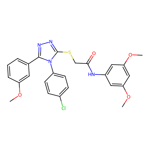 2-{[4-(4-chlorophenyl)-5-(3-methoxyphenyl)-4H-1,2,4-triazol-3-yl]sulfanyl}-N-(3,5-dimethoxyphenyl)acetamide structure