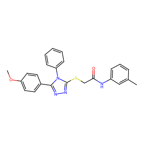 2-[[5-(4-methoxyphenyl)-4-phenyl-1,2,4-triazol-3-yl]sulfanyl]-N-(3-methylphenyl)acetamide structure