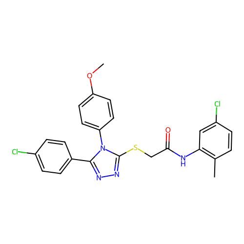 N-(5-chloro-2-methylphenyl)-2-{[5-(4-chlorophenyl)-4-(4-methoxyphenyl)-4H-1,2,4-triazol-3-yl]sulfanyl}acetamide structure