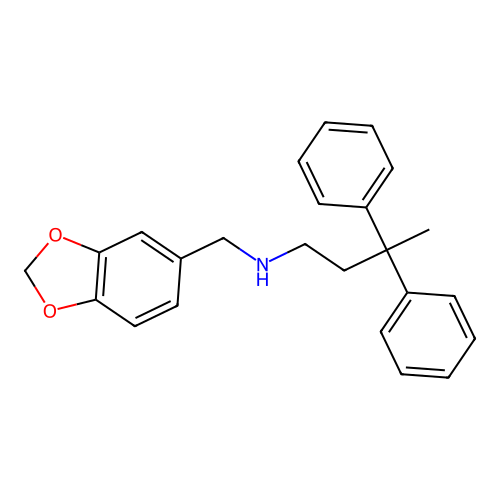 N-(1,3-benzodioxol-5-ylmethyl)-3,3-diphenylbutan-1-amine structure