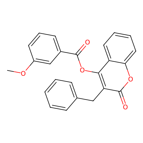 3-benzyl-2-oxo-2H-chromen-4-yl 3-methoxybenzoate structure
