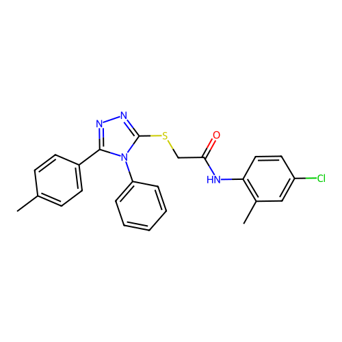 N-(4-chloro-2-methylphenyl)-2-{[5-(4-methylphenyl)-4-phenyl-4H-1,2,4-triazol-3-yl]sulfanyl}acetamide structure