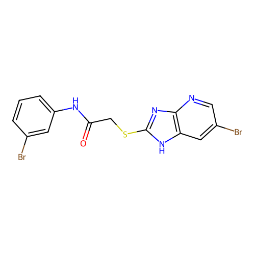 2-[(6-bromo-1H-imidazo[4,5-b]pyridin-2-yl)sulfanyl]-N-(3-bromophenyl)acetamide structure