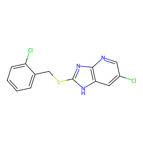 6-chloro-2-[(2-chlorobenzyl)sulfanyl]-1H-imidazo[4,5-b]pyridine structure
