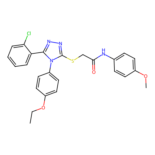 2-{[5-(2-chlorophenyl)-4-(4-ethoxyphenyl)-4H-1,2,4-triazol-3-yl]sulfanyl}-N-(4-methoxyphenyl)acetamide structure