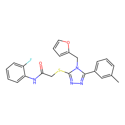 N-(2-fluorophenyl)-2-{[4-(furan-2-ylmethyl)-5-(3-methylphenyl)-4H-1,2,4-triazol-3-yl]sulfanyl}acetamide structure
