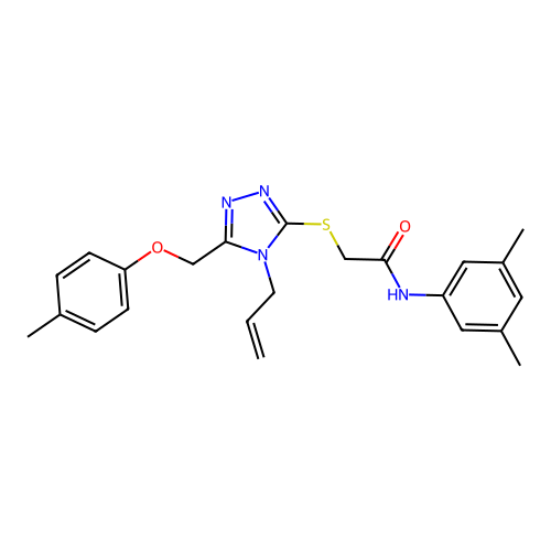 2-((4-allyl-5-((p-tolyloxy)methyl)-4H-1,2,4-triazol-3-yl)thio)-N-(3,5-dimethylphenyl)acetamide structure