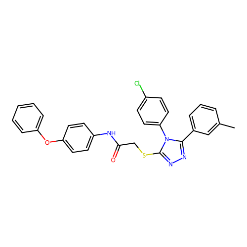 2-{[4-(4-chlorophenyl)-5-(3-methylphenyl)-4H-1,2,4-triazol-3-yl]sulfanyl}-N-(4-phenoxyphenyl)acetamide structure