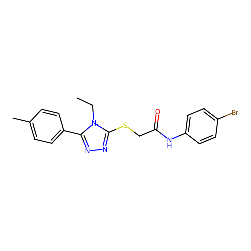 N-(4-bromophenyl)-2-[[4-ethyl-5-(4-methylphenyl)-1,2,4-triazol-3-yl]sulfanyl]acetamide structure