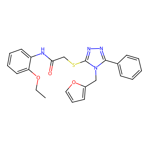 N-(2-ethoxyphenyl)-2-[[4-(2-furylmethyl)-5-phenyl-1,2,4-triazol-3-yl]sulfanyl]acetamide structure