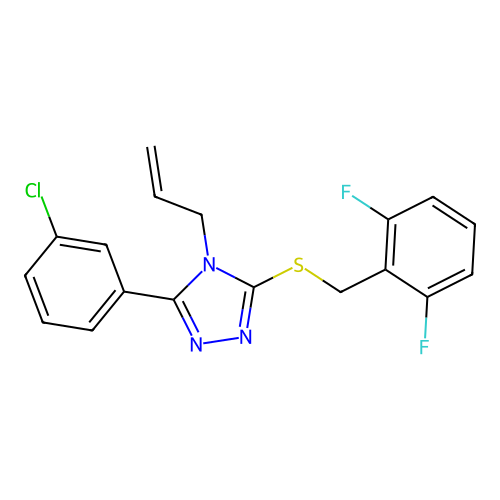3-(3-chlorophenyl)-5-[(2,6-difluorophenyl)methylsulfanyl]-4-prop-2-enyl-1,2,4-triazole structure