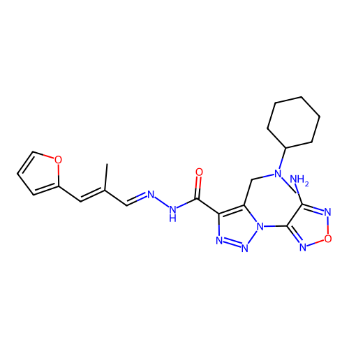 C21H27N9O3 structure