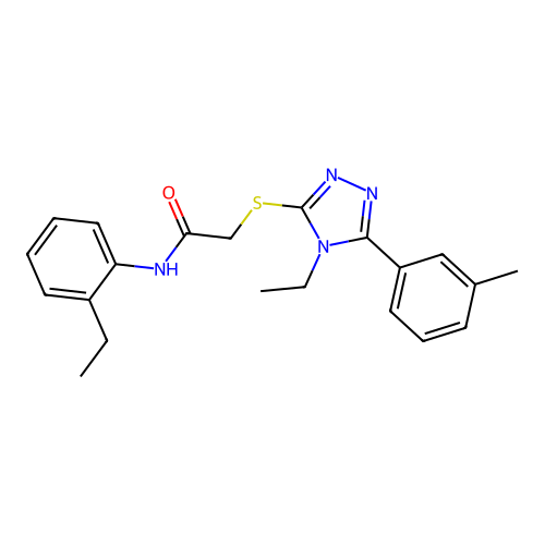 2-{[4-ethyl-5-(3-methylphenyl)-4H-1,2,4-triazol-3-yl]sulfanyl}-N-(2-ethylphenyl)acetamide structure