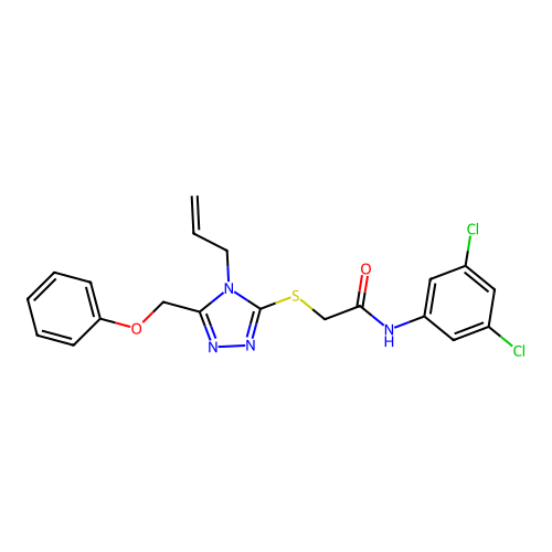 N-(3,5-dichlorophenyl)-2-{[5-(phenoxymethyl)-4-(prop-2-en-1-yl)-4H-1,2,4-triazol-3-yl]sulfanyl}acetamide structure