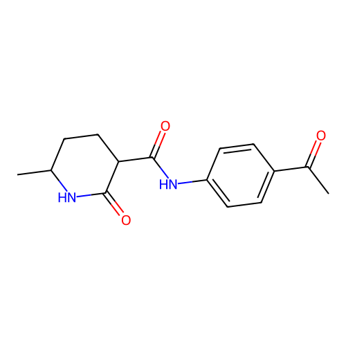N-(4-acetylphenyl)-6-methyl-2-oxopiperidine-3-carboxamide structure