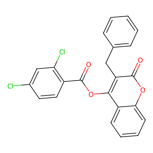 3-benzyl-2-oxo-2H-chromen-4-yl 2,4-dichlorobenzoate structure