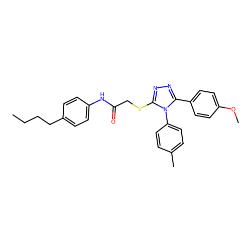 N-(4-butylphenyl)-2-[[5-(4-methoxyphenyl)-4-(4-methylphenyl)-1,2,4-triazol-3-yl]sulfanyl]acetamide structure