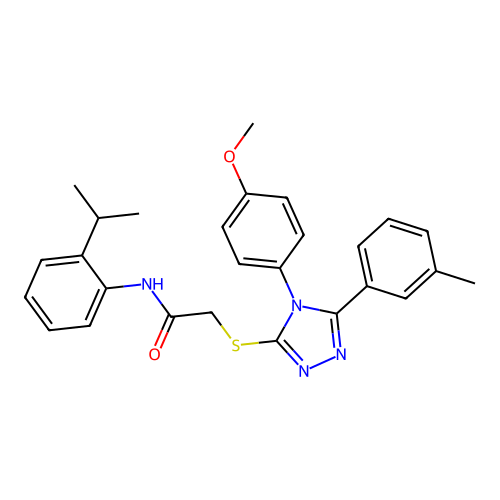 2-{[4-(4-methoxyphenyl)-5-(3-methylphenyl)-4H-1,2,4-triazol-3-yl]sulfanyl}-N-[2-(propan-2-yl)phenyl]acetamide structure