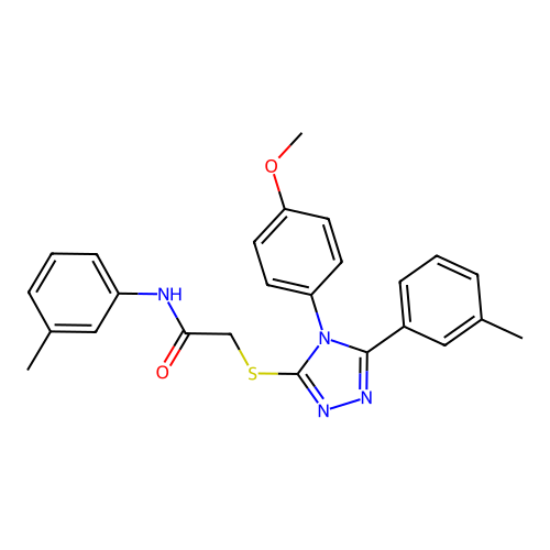 2-{[4-(4-methoxyphenyl)-5-(3-methylphenyl)-4H-1,2,4-triazol-3-yl]sulfanyl}-N-(3-methylphenyl)acetamide structure