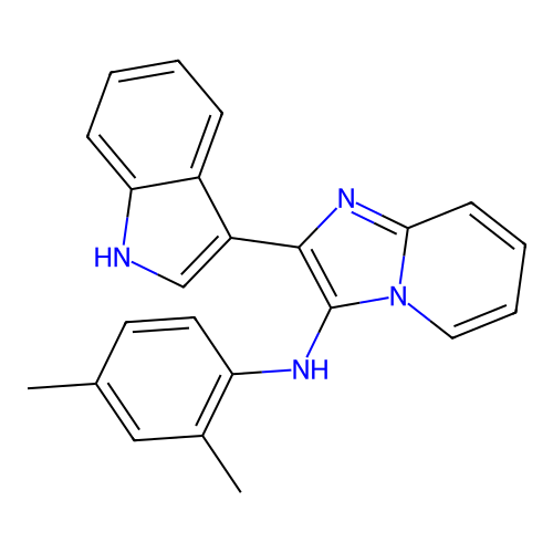 N-(2,4-dimethylphenyl)-2-(1H-indol-3-yl)imidazo[1,2-a]pyridin-3-amine structure