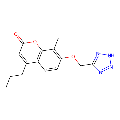 8-methyl-4-propyl-7-(2H-tetrazol-5-ylmethoxy)chromen-2-one structure