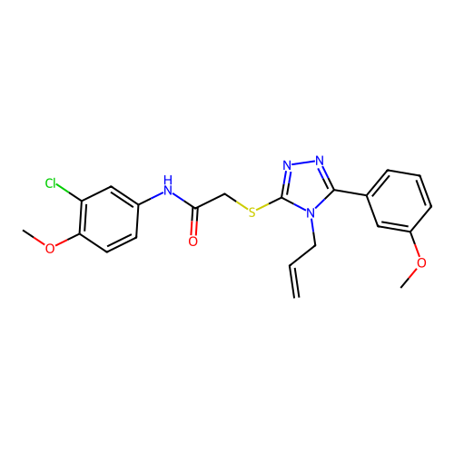 N-(3-chloro-4-methoxyphenyl)-2-{[5-(3-methoxyphenyl)-4-(prop-2-en-1-yl)-4H-1,2,4-triazol-3-yl]sulfanyl}acetamide structure