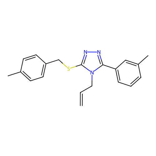 4-allyl-3-((4-methylbenzyl)thio)-5-(m-tolyl)-4H-1,2,4-triazole structure