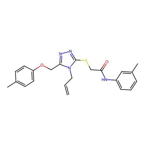2-((4-allyl-5-((p-tolyloxy)methyl)-4H-1,2,4-triazol-3-yl)thio)-N-(m-tolyl)acetamide structure