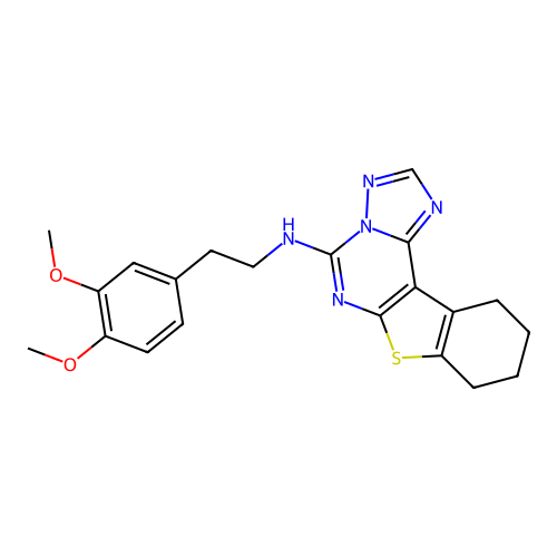 N-(3,4-dimethoxyphenethyl)-8,9,10,11-tetrahydrobenzo[4,5]thieno[3,2-e][1,2,4]triazolo[1,5-c]pyrimidin-5-amine structure