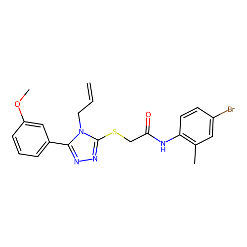 N-(4-bromo-2-methylphenyl)-2-{[5-(3-methoxyphenyl)-4-(prop-2-en-1-yl)-4H-1,2,4-triazol-3-yl]sulfanyl}acetamide structure