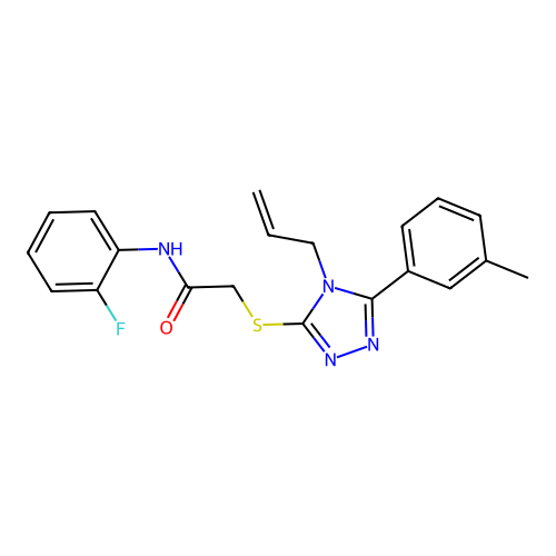 N-(2-fluorophenyl)-2-{[5-(3-methylphenyl)-4-(prop-2-en-1-yl)-4H-1,2,4-triazol-3-yl]sulfanyl}acetamide structure