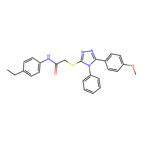 N-(4-ethylphenyl)-2-[[5-(4-methoxyphenyl)-4-phenyl-1,2,4-triazol-3-yl]sulfanyl]acetamide structure