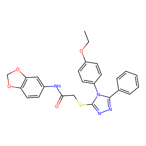 N-(1,3-benzodioxol-5-yl)-2-[[4-(4-ethoxyphenyl)-5-phenyl-1,2,4-triazol-3-yl]sulfanyl]acetamide structure