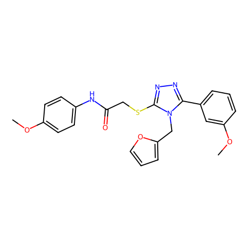 2-{[4-(furan-2-ylmethyl)-5-(3-methoxyphenyl)-4H-1,2,4-triazol-3-yl]sulfanyl}-N-(4-methoxyphenyl)acetamide structure