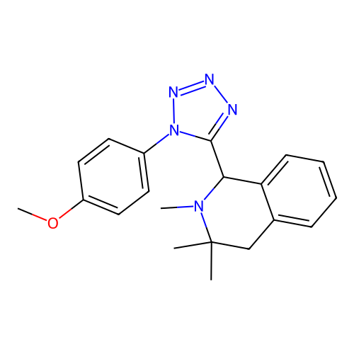 1-[1-(4-methoxyphenyl)tetrazol-5-yl]-2,3,3-trimethyl-1,4-dihydroisoquinoline structure