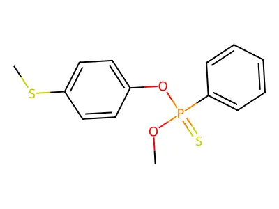 Phosphonothioic acid, phenyl-, O-methyl O-(p-(methylthio)phenyl) ester structure