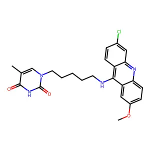 2,4(1H,3H)-Pyrimidinedione, 1-(5-((6-chloro-2-methoxy-9-acridinyl)amino)pentyl)-5-methyl- structure