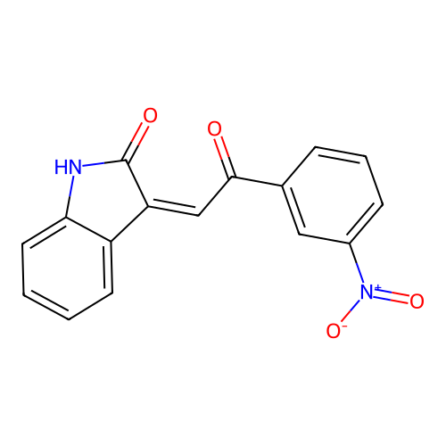 (3Z)-3-[2-(3-nitrophenyl)-2-oxoethylidene]-1,3-dihydro-2H-indol-2-one structure