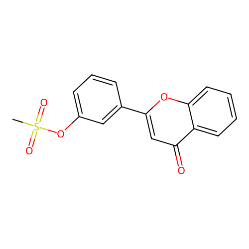 3-(4-oxo-4H-chromen-2-yl)phenyl methanesulfonate structure