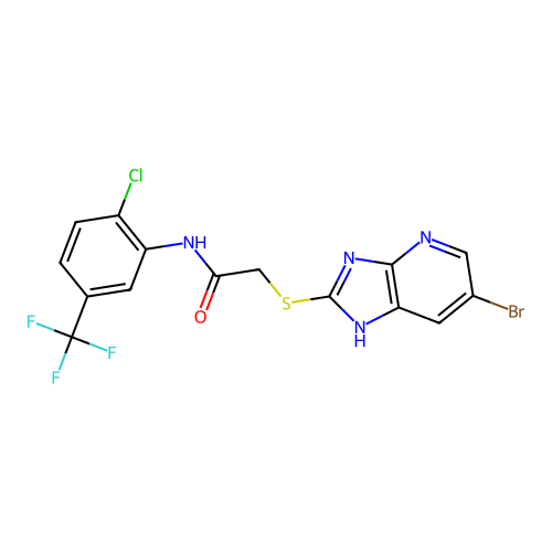 C15H9BrClF3N4OS structure
