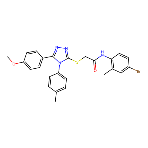 N-(4-bromo-2-methylphenyl)-2-{[5-(4-methoxyphenyl)-4-(4-methylphenyl)-4H-1,2,4-triazol-3-yl]sulfanyl}acetamide structure