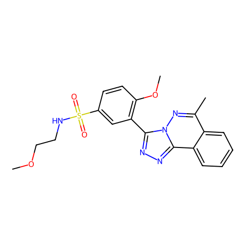 4-methoxy-N-(2-methoxyethyl)-3-(6-methyl-[1,2,4]triazolo[3,4-a]phthalazin-3-yl)benzenesulfonamide structure