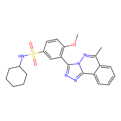 N-cyclohexyl-4-methoxy-3-(6-methyl-[1,2,4]triazolo[3,4-a]phthalazin-3-yl)benzenesulfonamide structure