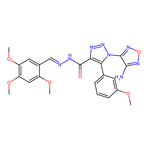 (E)-1-(4-amino-1,2,5-oxadiazol-3-yl)-5-(3-methoxyphenyl)-N'-(2,4,5-trimethoxybenzylidene)-1H-1,2,3-triazole-4-carbohydrazide structure