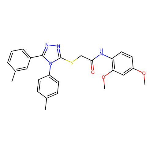 N-(2,4-dimethoxyphenyl)-2-{[5-(3-methylphenyl)-4-(4-methylphenyl)-4H-1,2,4-triazol-3-yl]sulfanyl}acetamide structure