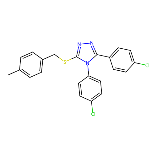 4,5-Bis(4-chlorophenyl)-3-[(4-methylphenyl)methylthio]-1,2,4-triazole structure