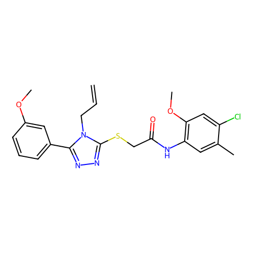 N-(4-chloro-2-methoxy-5-methylphenyl)-2-{[5-(3-methoxyphenyl)-4-(prop-2-en-1-yl)-4H-1,2,4-triazol-3-yl]sulfanyl}acetamide structure